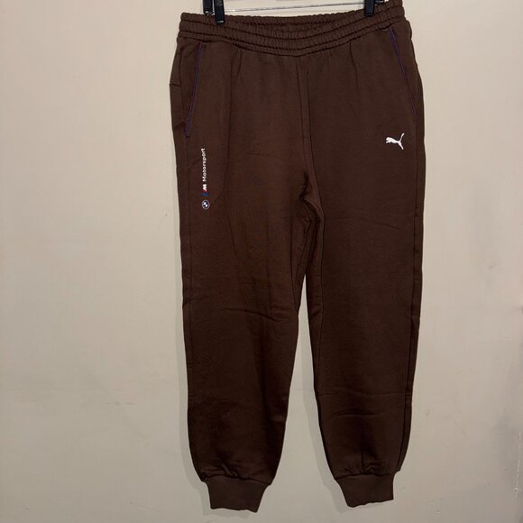 Puma Men's Sweatpants BMW Motor Sport Essentials Brown Size L 627499-09 NEW - Picture 2 of 7